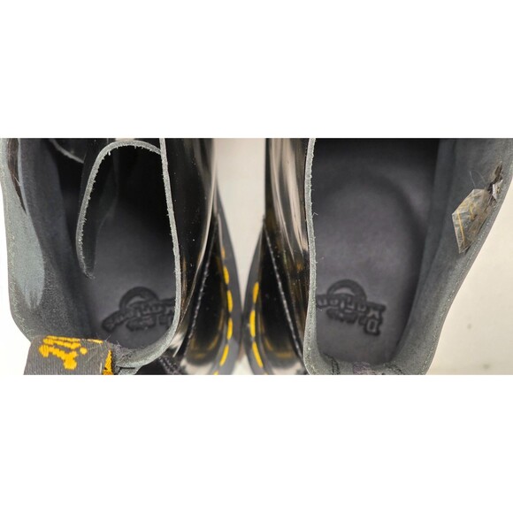 Dr. Martens Molly Leather Platform Boots Satin Ribbon Black Combat Womens 11 - Picture 6 of 15